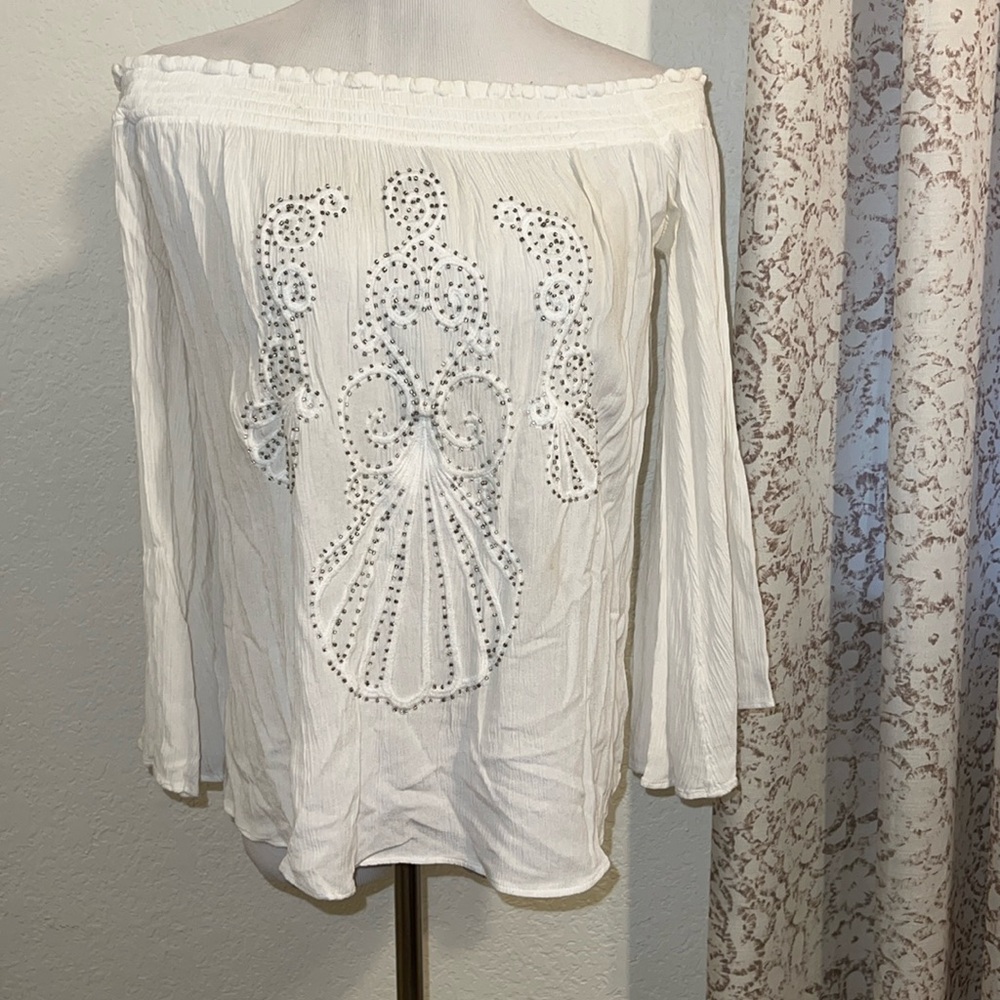 Off the shoulder beaded Lilly tunic